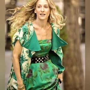 ASO Carrie Bradshaw/SJP SATC 2008 Movie Betsey Johnson Green Floral Dress
